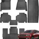 Floor Mats & Cargo Liner Fit for Jeep Wagoneer 2022-2025 7 Seat (Not L or 8 Seat), Trunk Carpet TPE All Weather Protector Anti-Slip Full Set Interior for Jeep Wagoneer 2022 2023 2024 Car Accessories