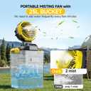 Portable Misting Fan with 6.6 Gallon Bucket,30000mAh Rechargeable Battery Powered Floor Cooling Fan with 4 Strong Winds & 4 Spray Mister,Outdoor Oscillation Fan for Camping/Patios/Beach/Worksite