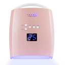 48W Rechargeable UV LED Nail Lamp,Cordless Professional Gel Nail Art Lights Manicure Tools for Home and Salon (Pink)