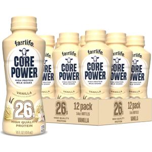 Core Power Protein Shake, Vanilla, 26g Bottle, 14oz, 12 Pack (EXP 07/07/27)
