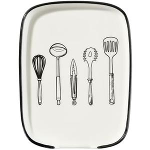 Ceramic Spoon Rest for Stove Top, White and Cute Spoon Holder for Kitchen Counter, Heat-Resistant Cooking Utensil Rest for Kitchen Counter Decor, Cooking Spoon and Spatula Holder