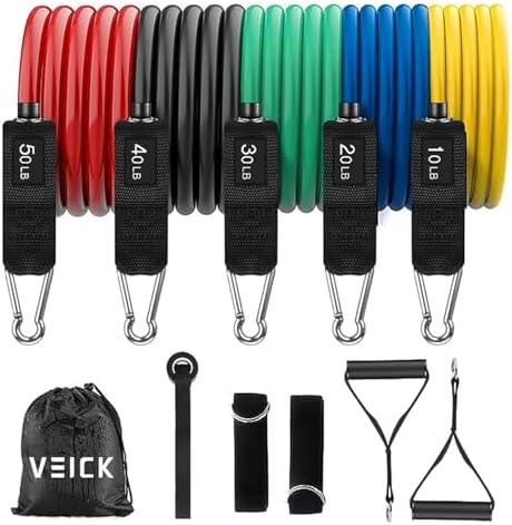 VEICK Resistance Bands, Exercise Bands, Workout Bands, Resistance Bands for Working Out with Handles for Men and Women, Exercising Bands for Fitness Weights Work Out at Home