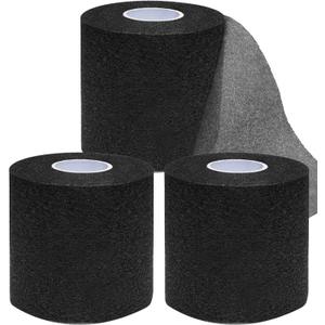 ADMITRY Pre Wrap Tape Athletic,3 Rolls X 22 Yards Black Prewrap,Headbands for Hair,Foam Underwrap Sports Wrap