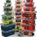 Chef's Path 72 Piece Airtight Food Storage Containers with Lids, 36 Containers and Lids, Stackable Kitchen and Pantry Canisters for Meal Prep and Food Storage - Transparent