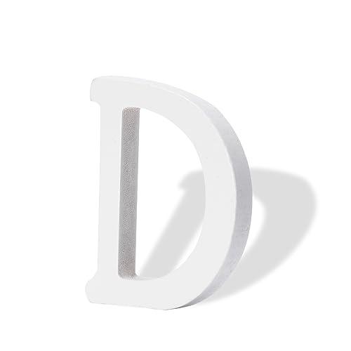 Wolwefa 3 Inch White Wooden Letters - Alphabet for Wall Decor, Birthday Party Crafts Projects - Standing Unfinished Wood Letter D