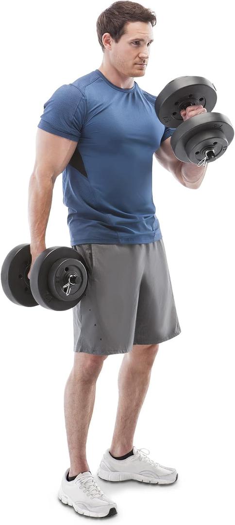 Marcy 40 lbs Adjustable Dumbbell Set with Collars for Home Gym Bodybuilding, Weight Training, Strength Training, 7.5lbs