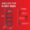 IRIS USA 5-Shelf Light Duty Plastic Storage Shelves, 250lb Capacity, 64" H x 24" W x 12" D, Medium Modular Shelving Unit Storage Organizer for Bathroom, Laundry, Garage & Home, Storage Rack - Black