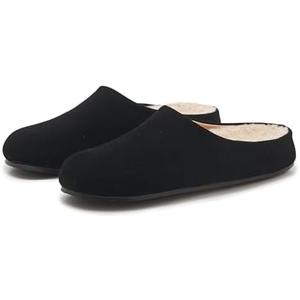 SM New York Women's Suede Clogs with Fuzzy Lining Slip‑On Closed Toe Winter Flat Mules Indoor Outdoor Slippers, 8