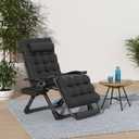 Slendor Oversized Zero Gravity Chairs XXL, 33In Padded Zero Gravity Lounge Chair, Lawn Recliner, Folding Patio Reclining Chair w/Aluminum Alloy Lock, Headrest, Cup Holder, Support 500lbs, Black