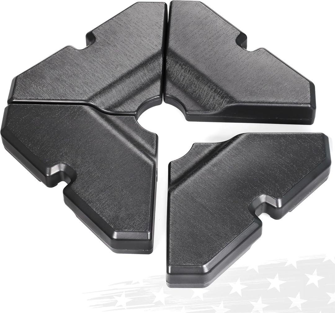 FRUITEAM 233lbs Capacity Durable Patio 4pcs Umbrella Base,with Easy-Fill Ports for Water/Sand,Stabilizes 9-11FT Large Cantilever Outdoor Umbrellas