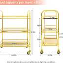 susunnus 3-Tier Gold Stainless Steel Bar Cart with Lockable Wheels,Home bar