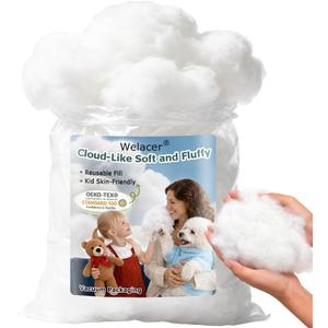 Welacer Polyfill Stuffing, Fluffy Pillow Stuffing for Stuffed Animals, DIY Plush Toys, Cushions, Cloud Decorations, Premium Original White Polyester Filling for Crochet Crafts,20lb/320oz