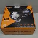 Auxbeam 4 Inch 110W Round Offroad Lights, Amber DRL Design 11000LM LED Light Pods, Super Bright 7035 SMD LED Work Driving Fog Light with DT Wiring Harness Kit for Truck Jeep Pickup SUV ATV UTV, 2 PCS