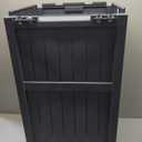 Suncast Wicker Trash Hideaway, Outdoor Trash Can with Lid, Cyberspace Gray