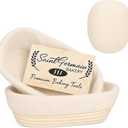 "Saint Germain Bakery Premium Round Bread Banneton Basket with Liner - Perfect Brotform Proofing Basket for Making Beautiful Bread (10"" Oval (2x count))"