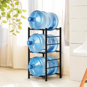 Water Jug Holder Stand 5 Gallon, Heavy Duty Bottle Storage Organize 3 Tier Detachable Water Dispenser Rack with 3 Slots for Gallon Jugs Home Living Room Office