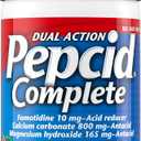Pepcid Complete Acid Reducer + Antacid Chewable Tablets, Heartburn Relief, Berry, 50 ct, BBD 04/2028