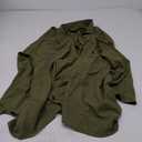 Aoysky Womens Oversized T Shirts Button Down Long Sleeve Shirt V Neck Collar Loose Flowy Blouse (Medium, Army Greem)