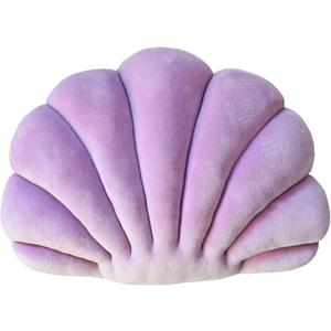 YRXRUS Shell Throw Pillows, Light Purple Shell Shaped Pillow, Small Cute Seashell Decorative Pillow Ocean Series Cushion for Bedroom Living Kids Room Gifts Pillow 11 X 8 Inch