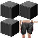 100 Pcs Disposable Exam Shorts Medical Patient Short Unisex Exam Wear Non Woven with Elastic Waistband Large Bottoms for Examination Massage Spray Tan Spa(Black)