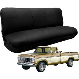 Custom-Fit Bench Seat Covers Replace for 1969-1996 Ford F100 F150 F250 Series Without Headrests, Sandwich Airmesh Fabric Breathable Composite Soft Foam Lining Classic Trucks Seat Protector (Black)