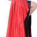 Spanish Bull Dance Skirt Adult Flamenco Two Layer Satin Gypsy Dress Red Outside/Black Inside