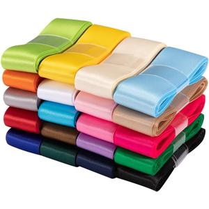 UnionJoy 1 inch Satin Ribbon Double Face Solid Colored Ribbons for Gift Wrapping, Crafts DIY, Hair Bows, Wedding Party Decoration 20 Colors with 2 Yards Each, Total 40 Yards