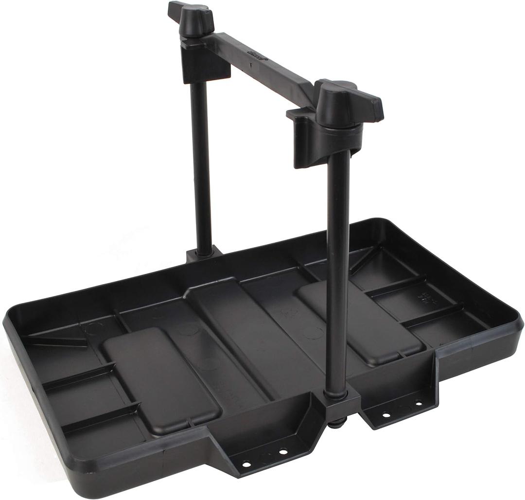 Attwood 9091-5 USCG-Approved 27 Series Adjustable Hold-Down Marine Boat Battery Tray, Black (One Size)