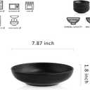 Selamica Ceramic 7.8 inch pasta bowls, 26 Ounce large serving porcelain salad soup bowls, dishwasher microwave safe, set of 6 (Black)