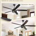 Fanbulous Farmhouse Ceiling Fans with Lights and Remote, 60 Inch Black