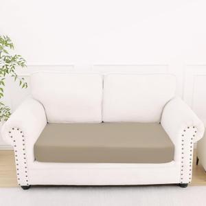 Smiry Printed Couch Cushion Covers, Stretch Soft Couch Covers for Sofa, Washable Non-Slip Sofa Slipcover Furniture Protector for Indoor and Outdoor (Medium,Taupe)