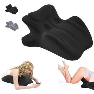 Couples Pillow, Intimacy Wedge Pillow, 27 Angle Support Ergonomic Memory Foam Posture Corrector Hip Back Support, Prone Pillow for Neck and Waist, Sleeping, Reading, Massage Relax