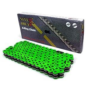 JFG RACING Dirt Bike Chain,Universal 520 Drive Chain X Ring 120-Links Heavy Duty Racing Chain for KX250F KX450F KLX250 KX125 KX250 -Green