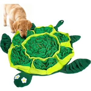 Snuffle Mat for Dogs - Interactive Puzzle Feeding Game for Stress Relief & Foraging Skills | Dog Toys to Keep Them Busy | Small/Medium/Large Dogs Turtle Design (Green)