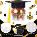 SiliFine 16 Set 2.36 Inch 2026 Mini Graduation Cap Candy Balls Jars, Graduation Party Favors, Clear Plastic Candy Containers with Tassels, Grad Cap Box for DIY, Graduations Party Gifts (Gold)