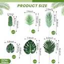 Giegxin 144 Pcs 6 Kinds Artificial Palm Leaves with Faux Stems Tropical Plant Monstera Safari Leaves for Hawaiian Party Decorations Beach Birthday Luau Party Decorations