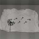 Cicy Bell Women's Dandelion Print T Shirts Cute Graphic Tees Short Sleeve Summer Cotton Tee Tops (Large)