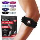 Sleeve Stars Tennis Elbow Brace for Women - Adjustable Tennis Elbow Strap, Golfers Elbow Brace for Men, Counterforce Brace for Tennis Elbow for Tendonitis Relief, Fits 9"-23" (Single/Black)