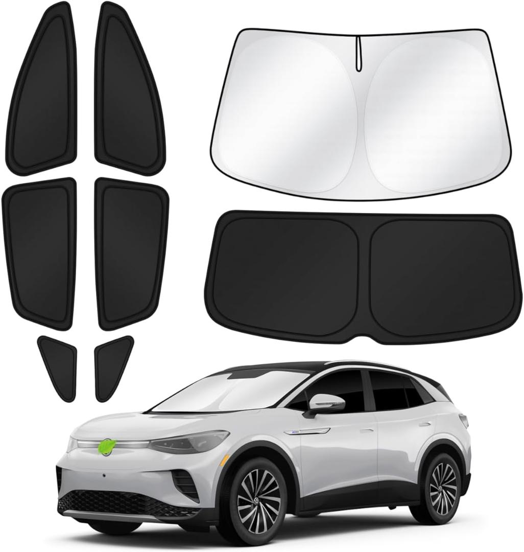 Sunshades for 2021-2025 2026 Volkswagen/VW ID.4 Accessories Windshield Sun Shade Side Rear Window Shade Cover Sun Visor Shield Privacy Protection for Camping Keep Vehicle Cool Black 8PCS