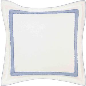 Laura Ashley - Euro Sham, 100% Cotton with Contrast Border, Throw Pillow Cover for Bed or Couch, Oeko-Tex Certified (Mila Blue, 26" x 26")