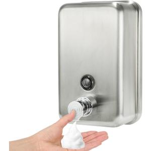 Stainless Steel Foam Hand Soap Dispenser, 1100ml / 37oz Wall Mount Foaming Soap Dispenser with Improved Premium Non-Leak Pump and Corrosion-Proof Liner for Commercial and Residential Use