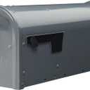 Architectural Mailboxes Edson Weather-Resistant Steel Metal Post Mounted Mail Box for Outside, Gunmetal Grey, Medium Curbside Mailbox with Magnetic Latch, USPS Approved for Residential Delivery, Gray 