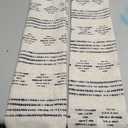 Jinchan Boho Kitchen Curtains Linen Tier Curtains 20 Inch Bohemian Cafe Style Farmhouse Natural Striped Half Window Treatment for Bathroom RV Vintage Small Window 2 Panels Boho Black on Beige