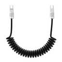 chubbycable Curly Chubby 240W Coiled USB C Fast Charging Cable Durable Braided Retractable Charger Cord for Car Compatible with iPhone 17-15 Series iPad, Black, Type-C to Type-C, 6FT