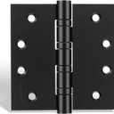 goldenwarm 3 Pack 4 x 4 Inch Ball Bearing Door Hinges Heavy Duty Stainless Steel Exterior Door Hinges with Square Corners Matte Black Smooth & Quiet with Non-Removable Pin