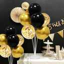 ZJDHPTY Graduation Decorations 2026,4 Set Balloon Stand with Pump and Balloons, Black and Gold Party Decorations for 40th 50th 60th 70th Birthday Retirement Wedding Anniversary New Year Party Supplies