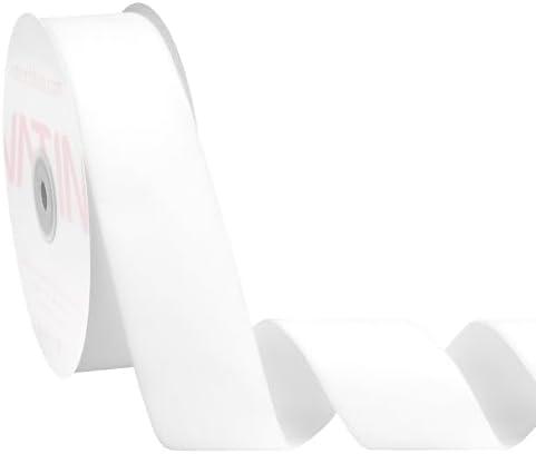 VATIN White Velvet Ribbon 1-1/2" White Premium Plush Velvet Woven Edge Ribbon for Christmas Tree,Gift Wrapping,Flower Bouquet,Wreath Decorations,Bow Making- 25 Yards