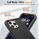 TUTUKII for iPhone 15 Pro Max Case Belt Clip Holster [Compatible with Magsafe] Military Grade [ Shockproof] [Dropproof] Heavy Duty Protection Kickstand Magnetic Phone Case 15 Pro Max 6.7" Dark Black