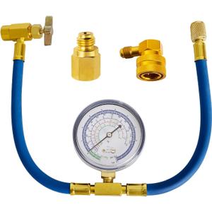 Belleone R134a Refrigerant Recharge Kit, AC Recharge Hose Kit with Gauge, R134a Freon Can Tap Recharging Hose with Detachable R134a Quick Coupler for AC Refrigerant System Belleone R134a Refrigerant Recharge Kit, AC Recharge Hose Kit with Gauge, R134a Freon Can Tap Recharging Hose with Detachable R134a Quick Coupler for AC Refrigerant System