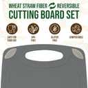 Axiom Creations 2-Piece Reversible Cutting Board Set Made with Natural Wheat Straw Fiber, Eco-Conscious Food Safe Kitchen Essentials, Gluten Free & BPA Free Chopping Boards for Kitchen